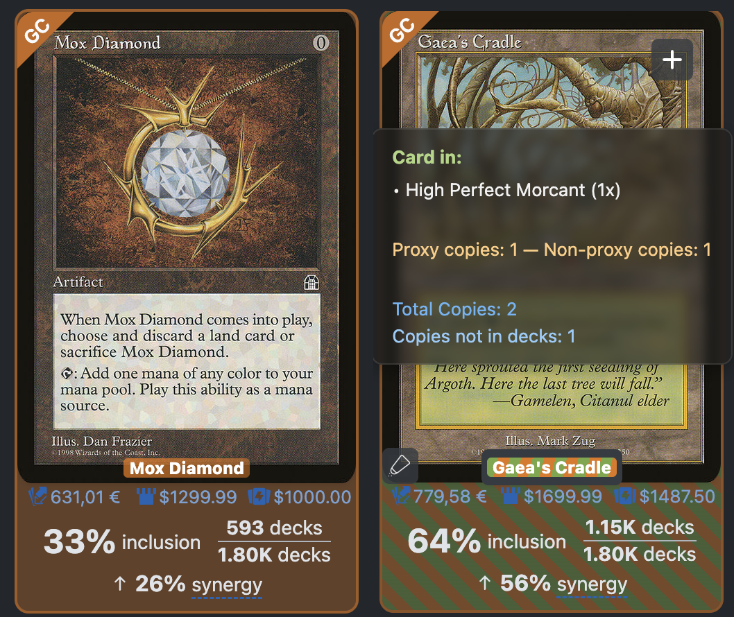 EDHREC Proxy Highlighting
